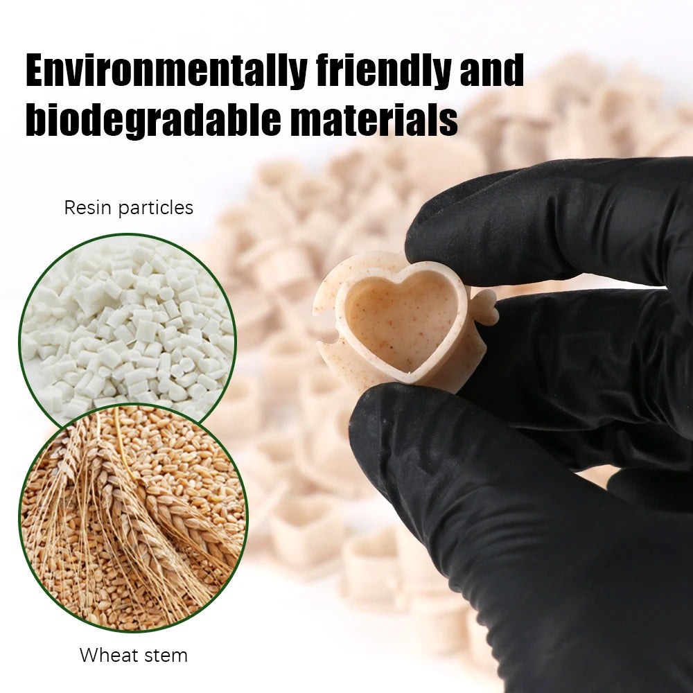 50/100/200pcs Biodegradable Tattoo Ink Cups Heart Shaped Base ECO-Friendly Disposable Spliced Pigment Caps Tattoo Accessories