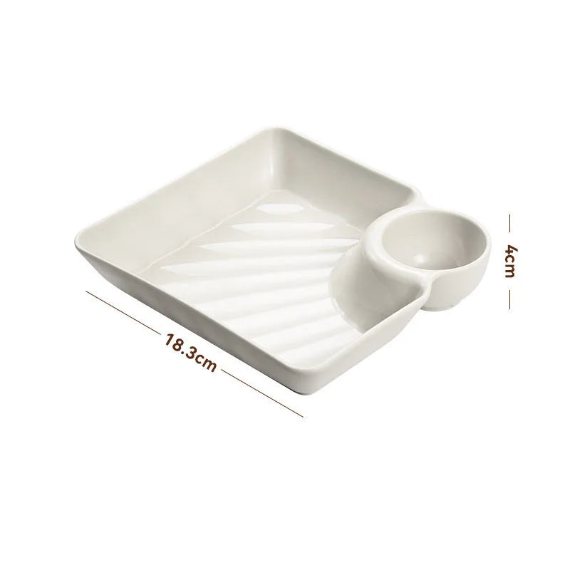 Chips and Salsa Serving Dish Plates 1/2/4pcs Reusable Chip and Dip Bowl Serving Dishes Rectangular Snack Tray with Compartments