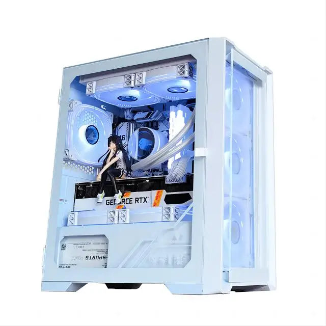 RGB Desktop PC Computer, AMD Ryzen 5 3400G up to 4.2GHz, 16G DDR4, 512G SSD, WiFi 6 & BT 5.2, RGB Fan x6, RGB Keyboard