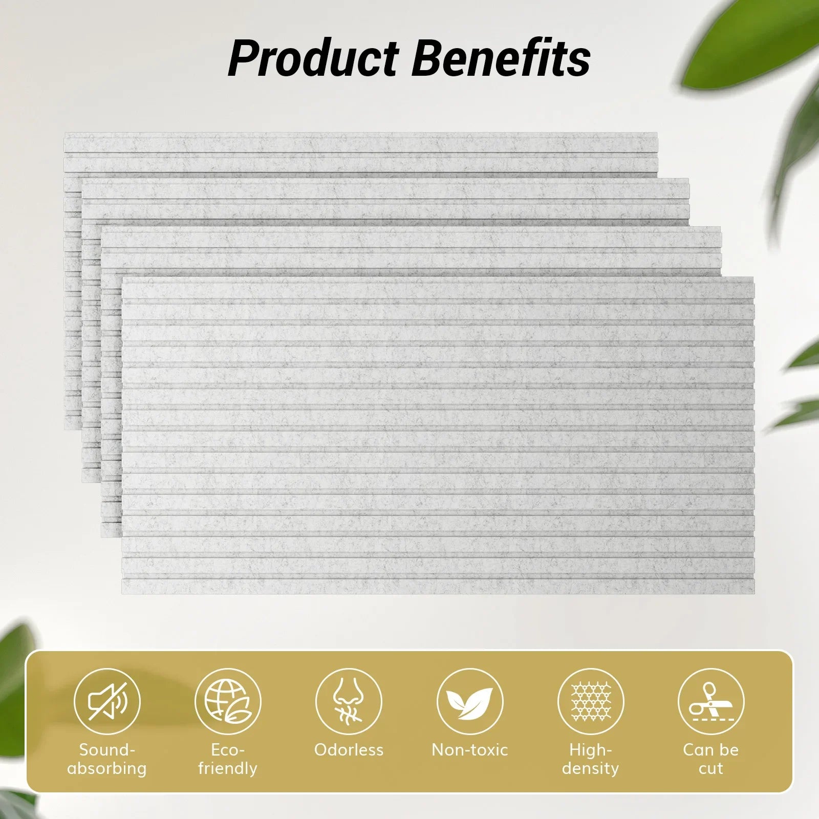Dual-Layer Thickened Acoustic Wall Panels Self Adhesive, 47.2"x23.6"x0.72" High Density Large Sound Proof Panels for Walls