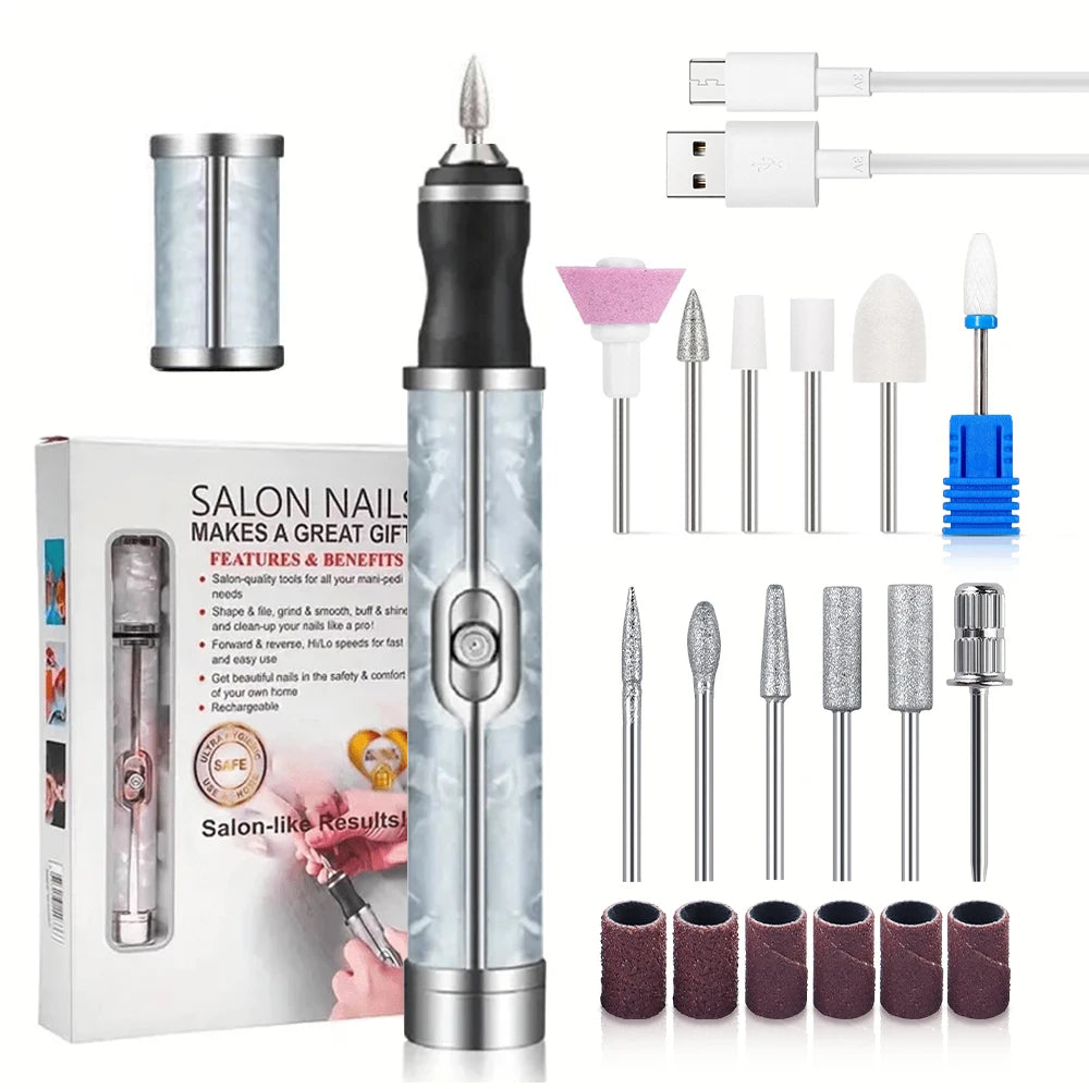 Torno Eléctrico para Uñas Portátil | 4 Velocidades | Kit Manicure y Pedicure Profesional 💅 - Firu Total Sales