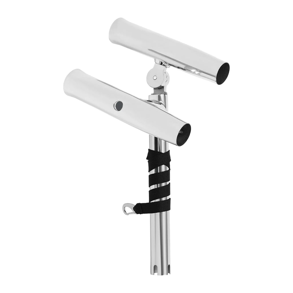 Adjustable Double Angle Fishing Rod Holder for Boats Yachts Stainless Steel Corrosion Resistant and Durable