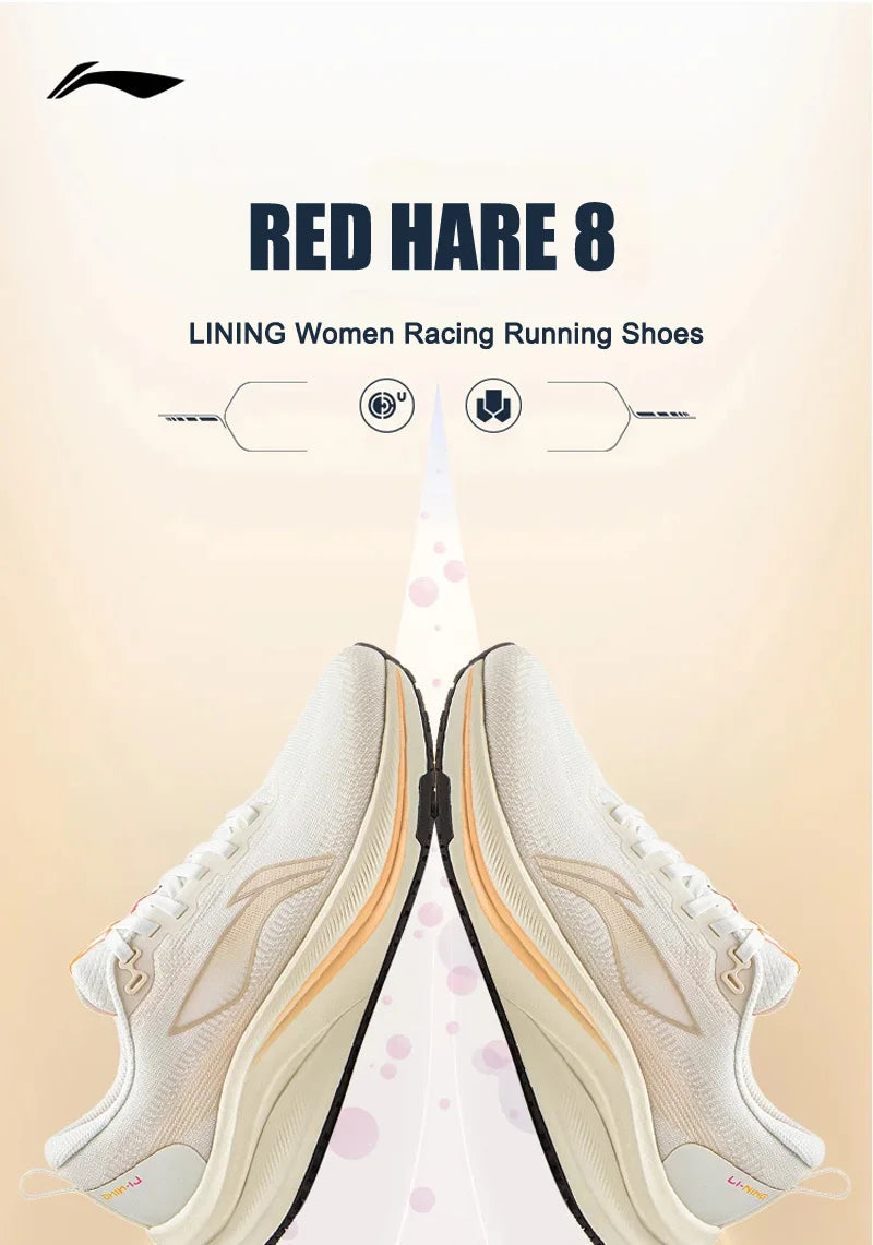 Li-Ning Mujer RED HARE 8 | Tenis Running Profesional | LIGHT FOAM ULTRA | Elástico y Duradero | ARPV014