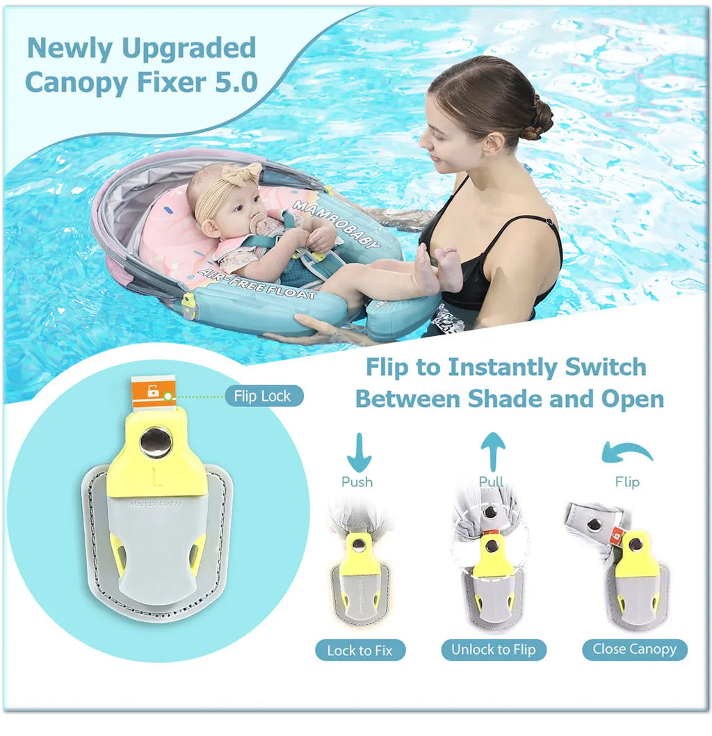 Mambobaby Float No-Slip Safe Harness ST-Cup Cake B503-150-W-Z  Safe Core No Inflation No Leaks Baby Swim Ring Toddler Pool Float