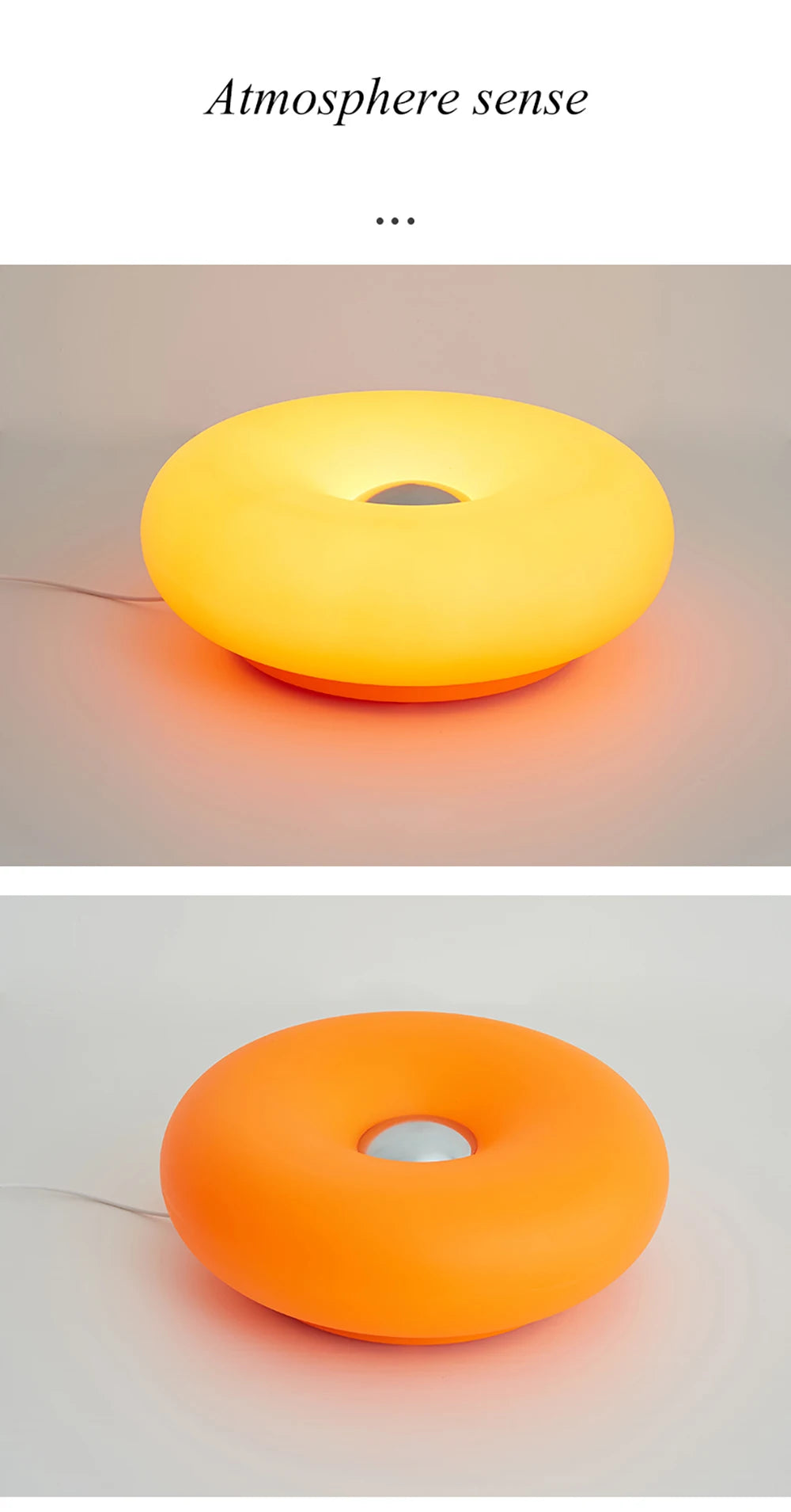 Bauhaus donut table lamp USB plug bedroom bedside decorative light living room dining room ambient light（Not glass）