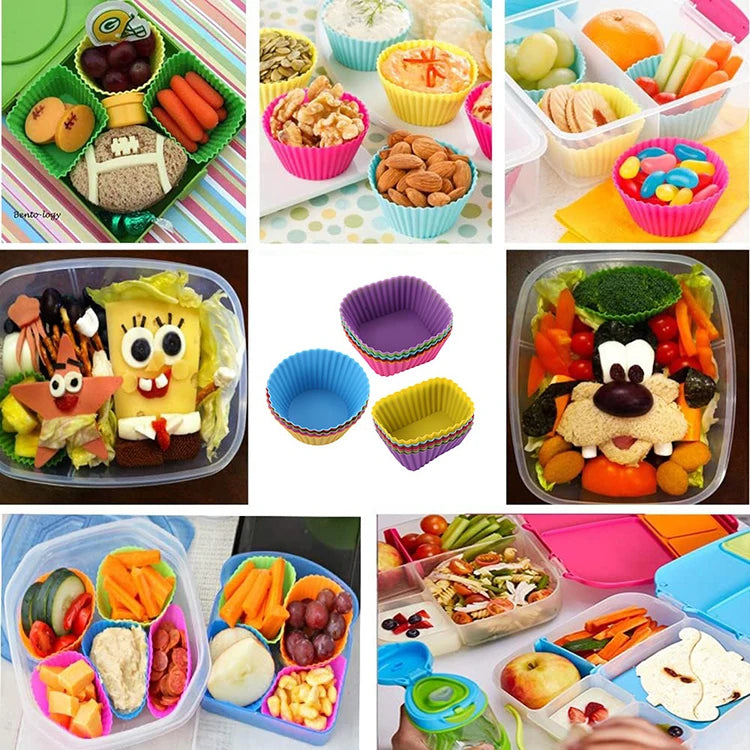 12pcs Moldes Redondos de Silicona para Muffins y Cupcakes | Air Fryer | Alta Temperatura 🍰