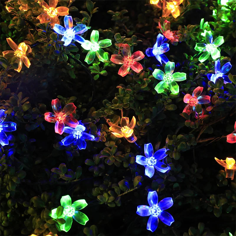 Solar Sakura Fairy String Lights | Cherry Blossom LED | Wedding Garden Christmas Outdoor