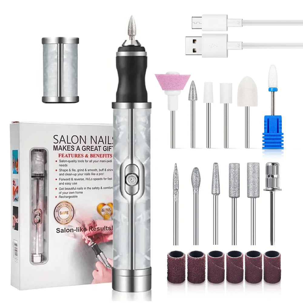 Torno Eléctrico para Uñas Portátil | 4 Velocidades | Kit Manicure y Pedicure Profesional 💅 - Firu Total Sales