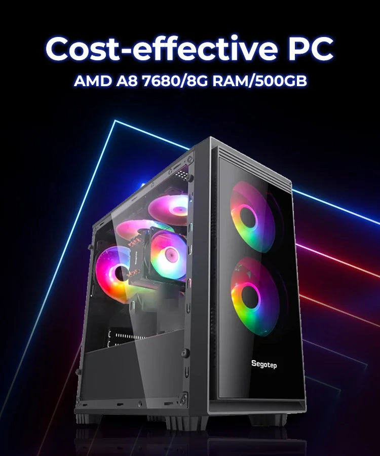Gaming PC  core i9 E5-2650 CPU , RTX 3050, B760 DS3H, 8G/16GB RAM , 256G SSD, 5 Fans RGB Case (I5 i7 cpu))