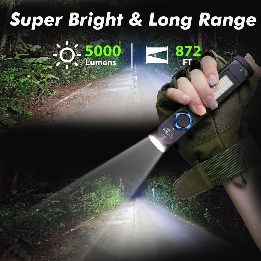Sofirn IF23 Pro Linterna LED 5000lm | XHP70B | Luz RGB | 21700 | USB-C Recargable | Magnética | Camping y Pesca