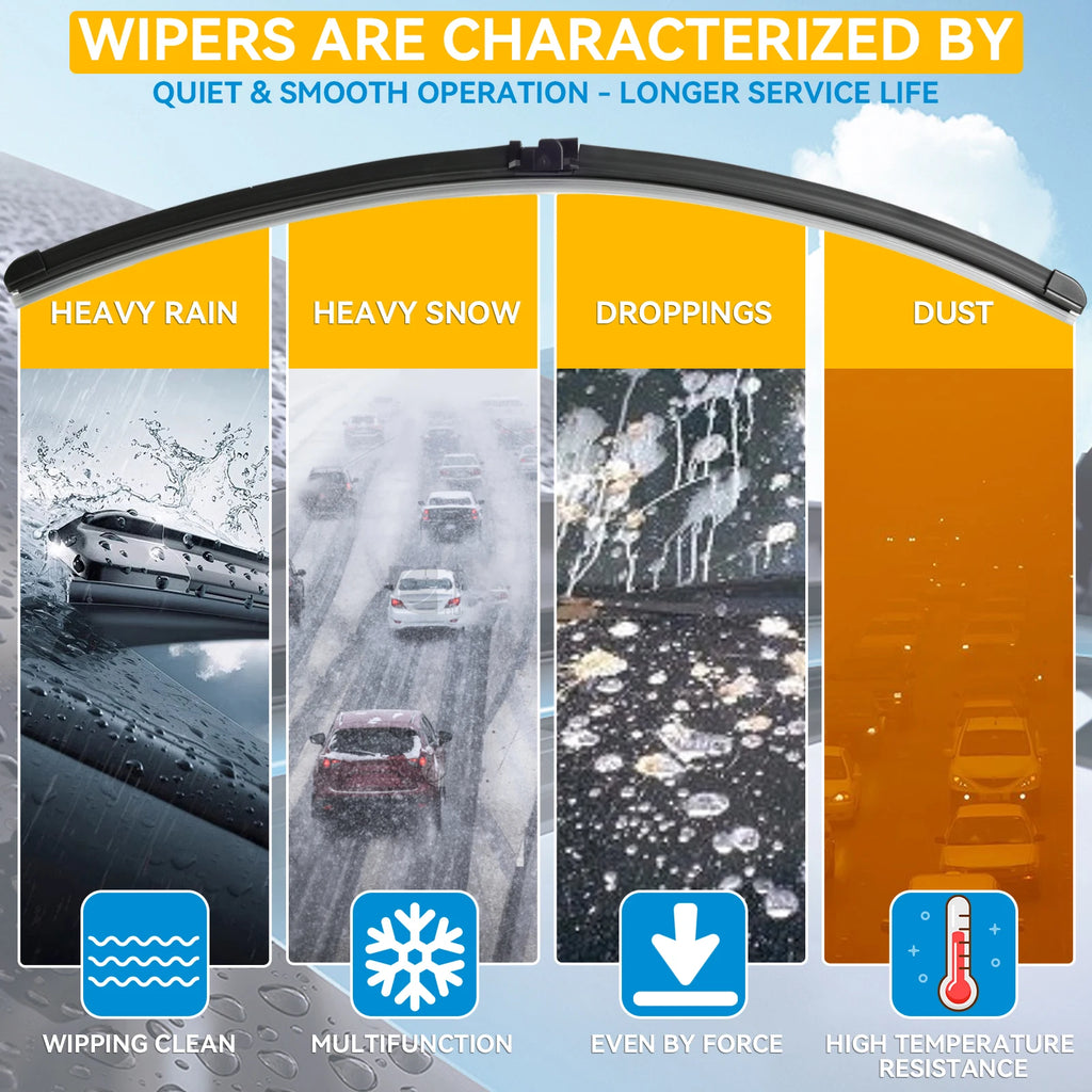 Erick's Wiper LHD Front Wiper Blades For Mercedes Benz C Class W204 2009 - 2012 Windshield Windscreen Window Brushes 24"+24"