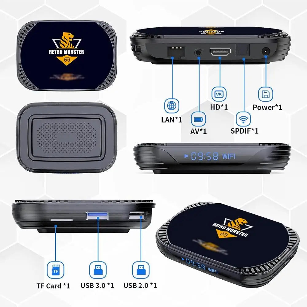 Consola Retro JMachen 4K S905X4 | 48,000 Juegos | Android 11 | PSP/PS1/SNES/Sega | TV Box - Firu Total Sales