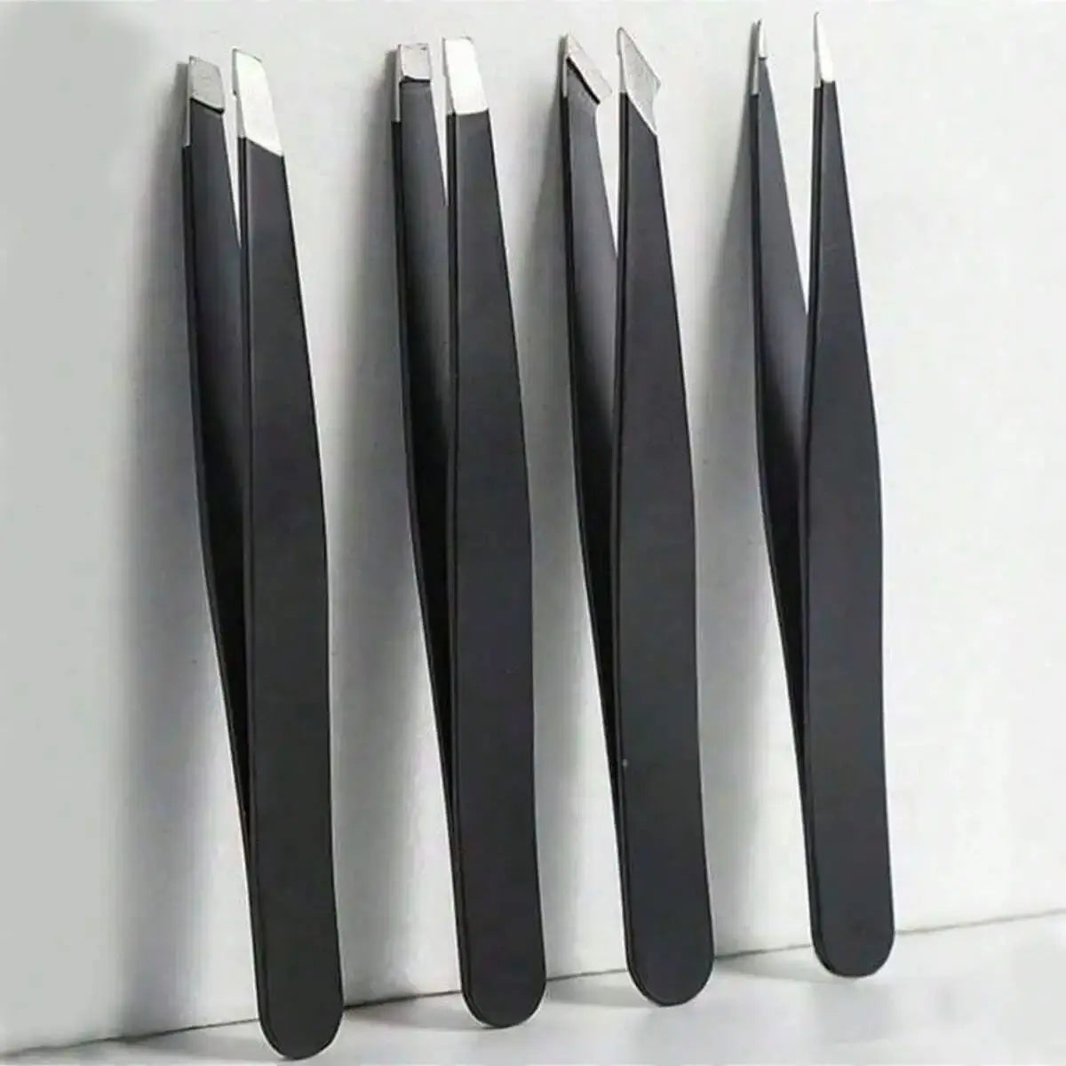 4-Pack Multi-purpose Stainless Steel Tweezers, Eyebrow Tightening Facial Hair Trimmer, Eye Shaping Makeup Tool Set