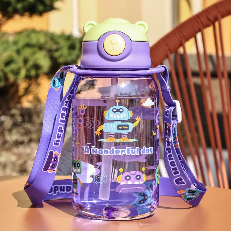 Vaso con Pitillo y Manija para Niños | Botella Portátil Reutilizable 🍶 - Firu Total Sales