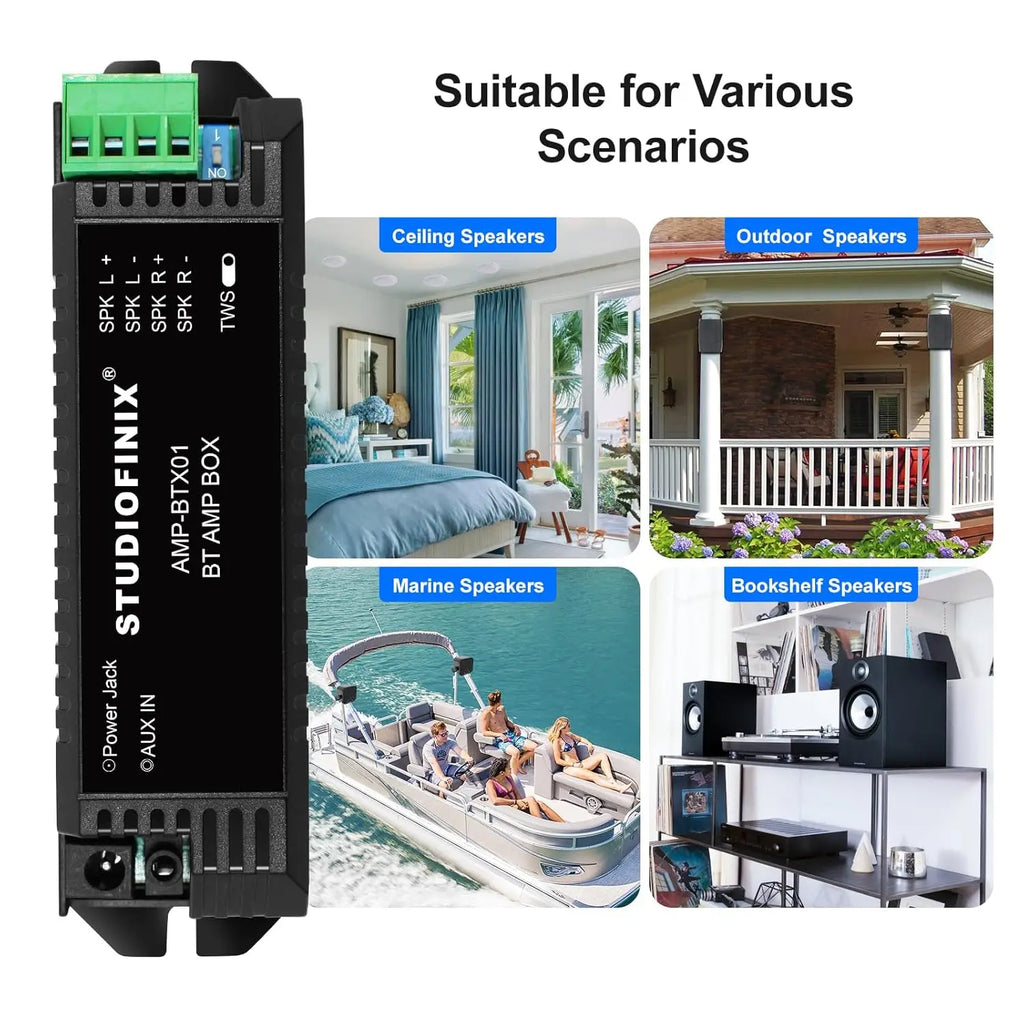 Herdio 4PCS 4'' 160W Marine Waterproof Bluetooth Speaker HIFI Full Range Stereo Motorcycle Boat UV-Proof Outdoor Sound Box
