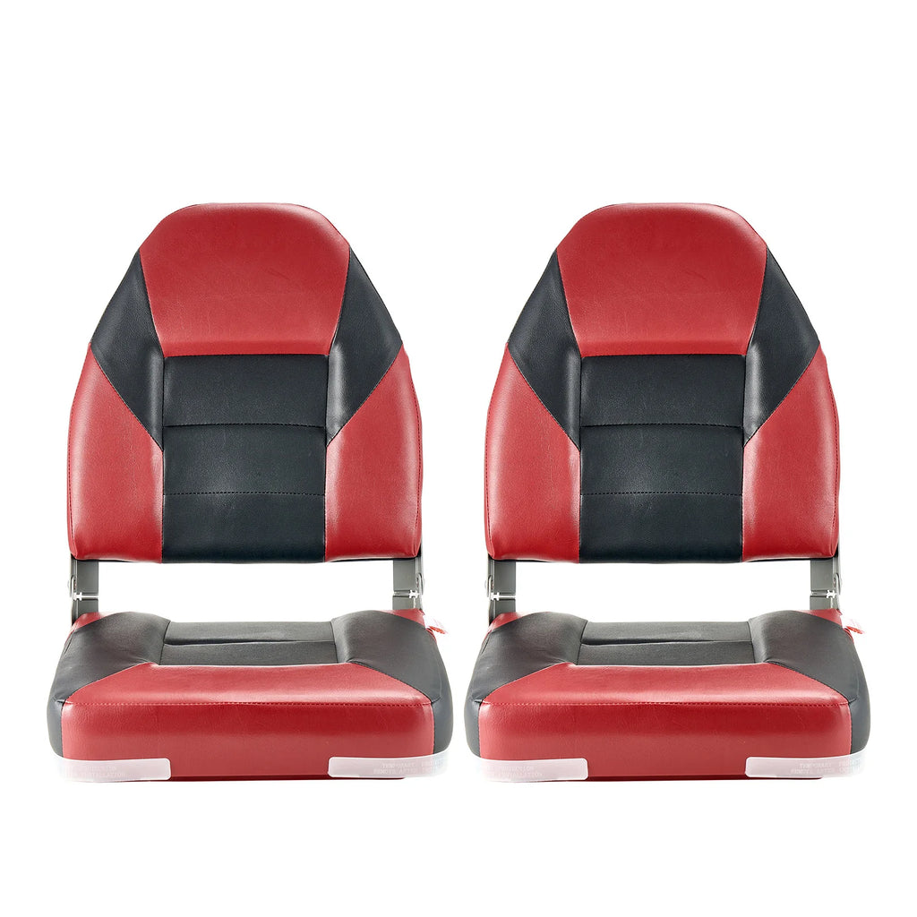 SucceBuy Boat Seat High Backrest Folding Fishing Boat Seat with Aluminum Alloy Hinges Flip Up Boat Seat for Boats, Yachts, Ships