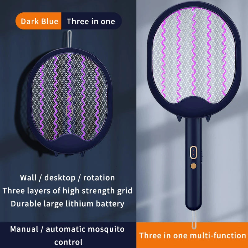 Raqueta Eléctrica Plegable 2 en 1 USB Recargable | UV 3000V | Mata Mosquitos e Insectos - Firu Total Sales