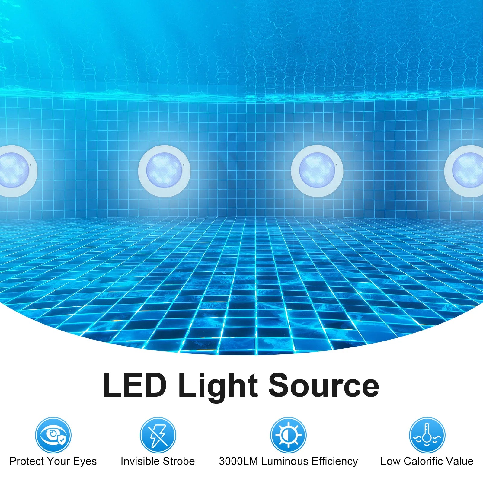 RGB LED lamp for recessed swimming pool light remote-controlled multi-colour waterproof underwater night lamp 26*6cm AC 12V