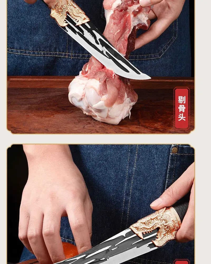 Multi-Purpose Kitchen Knife for Meat BBQ Cooking Knife Fishing Boning Knife Stainless Steel Butcher Knife Pastic Handle