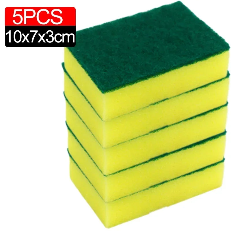 100/1Pcs Kitchen Dishwashing Sponge Soft Absorbent Clean Rub Pot Rust Scouring Pad Removing Kits Household Cleaning Brush Sponge