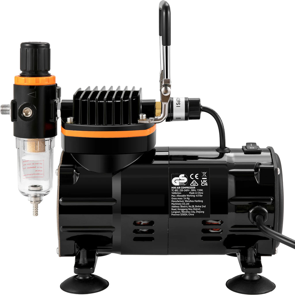 SucceBuy Professional Dual-Action Airbrush Kit 120W Electric Spray Gun Air Brush Painting Art Nail Tattoo Makeup Model Sprayer