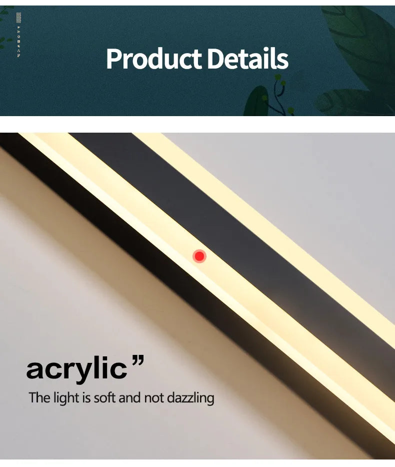 Modern Waterproof outdoor Long Strip LED wall lamps IP65 Aluminum Wall Light Garden porch Sconce Lights 110V 220V wall washer