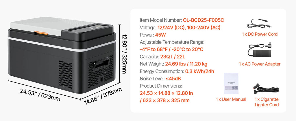 SucceBuy 20L 22L 35L 45L 55L Car Refrigerator Mini Fridge Freezer Portable Compressor Cooler DC 110-240V Ice Box for Camping