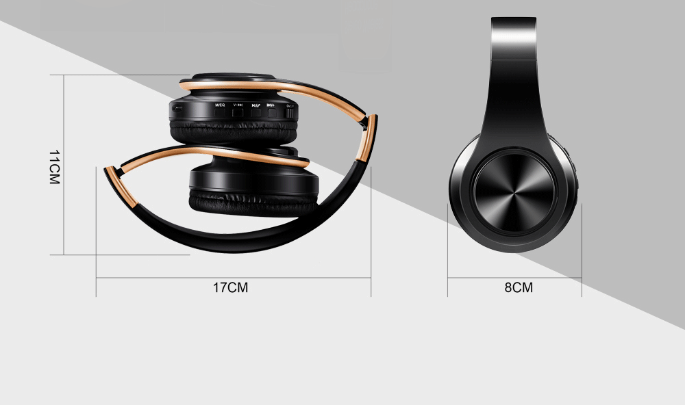 HIFI Stereo Bluetooth Headphones | FM Radio + SD Card + Mic | iPhone Samsung Xiaomi