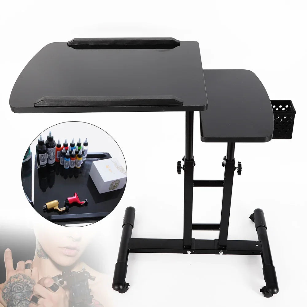 Portable Tattoo Workstation with Adjustable Table Dual Surface Design Iron and High-Density Board Impact-Resistant
