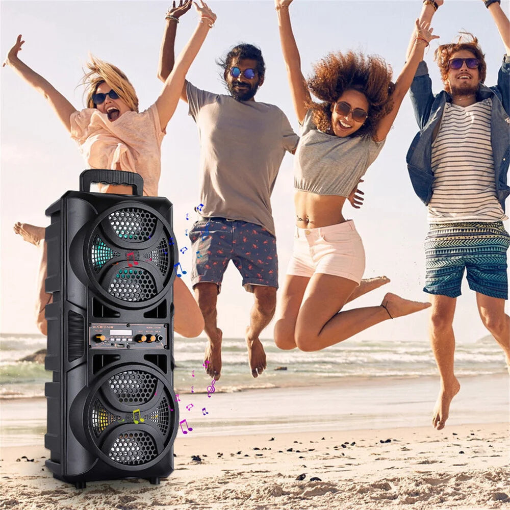 Portable 3000W Bluetooth Speaker Subwoofer Heavy Bass Sound System Party DJ karaoke Remote &MIC