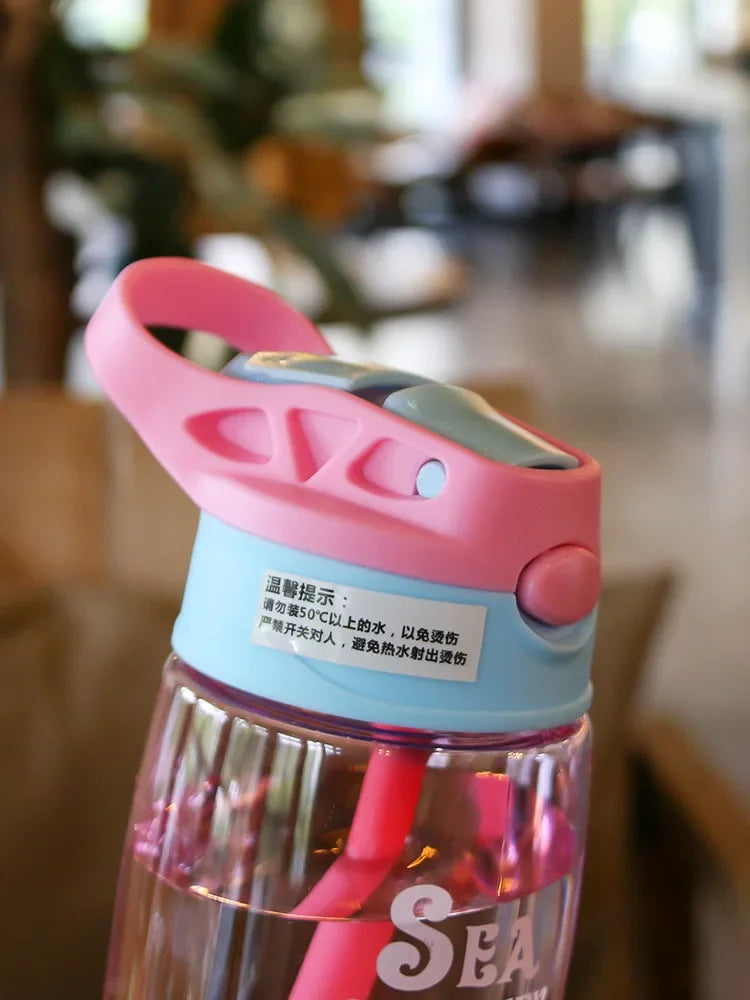 Vaso Sippy Cartoon para Niños con Pitillo | Antiderrame | Portátil Exterior 🍼