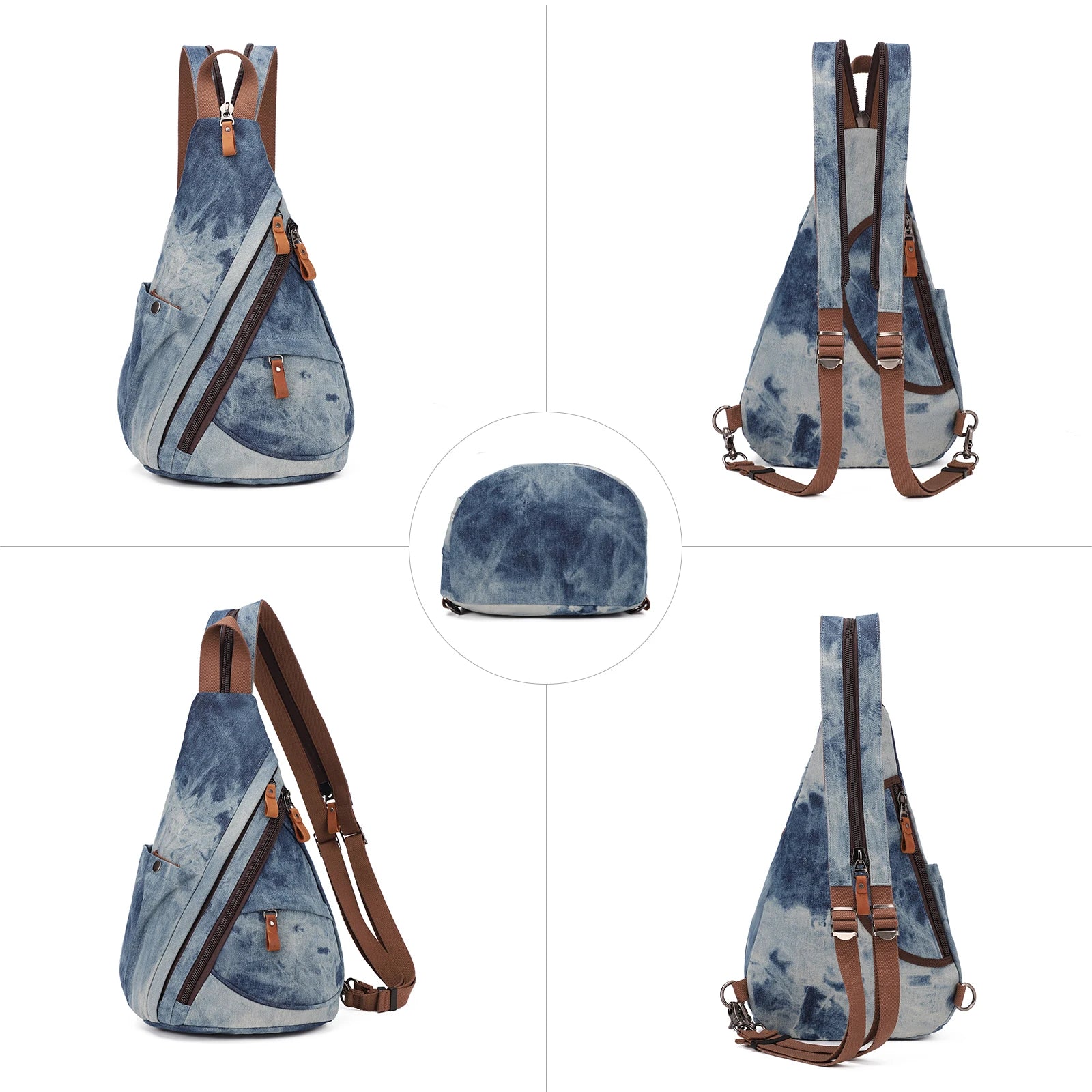KL928 Canvas Sling Bag - Small Crossbody Backpack Shoulder Casual Daypack Rucksack for Men Women - Firu Total Sales