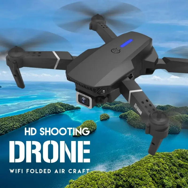 Drone RC E88 Pro 4K | 3 Baterías | Cámara HD 1080P Gran Angular | WiFi FPV | Plegable | Mantenimiento de Altura - Firu Total Sales