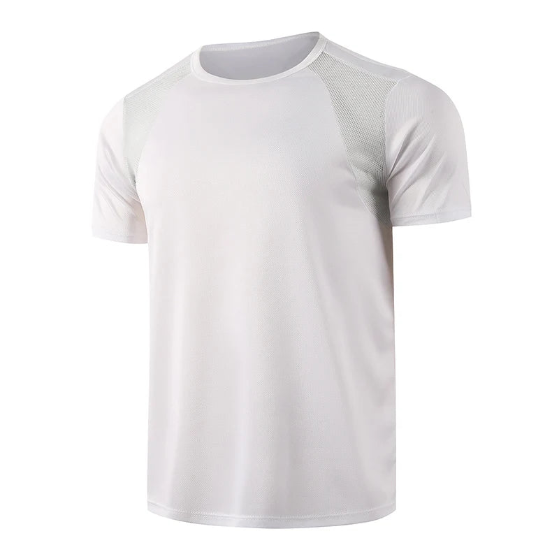 3/1 piece men's summer black and white short sleeved comfortable round neck T-shirt with mesh splicing breathable casual top