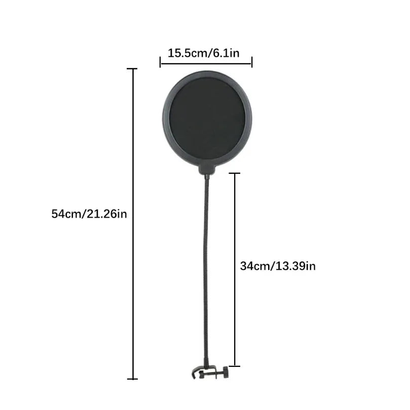 VIKEFON Microphone Accessories Metal PoP Filter Universal Microphone Windshield for Studio Recording Condenser Microphone