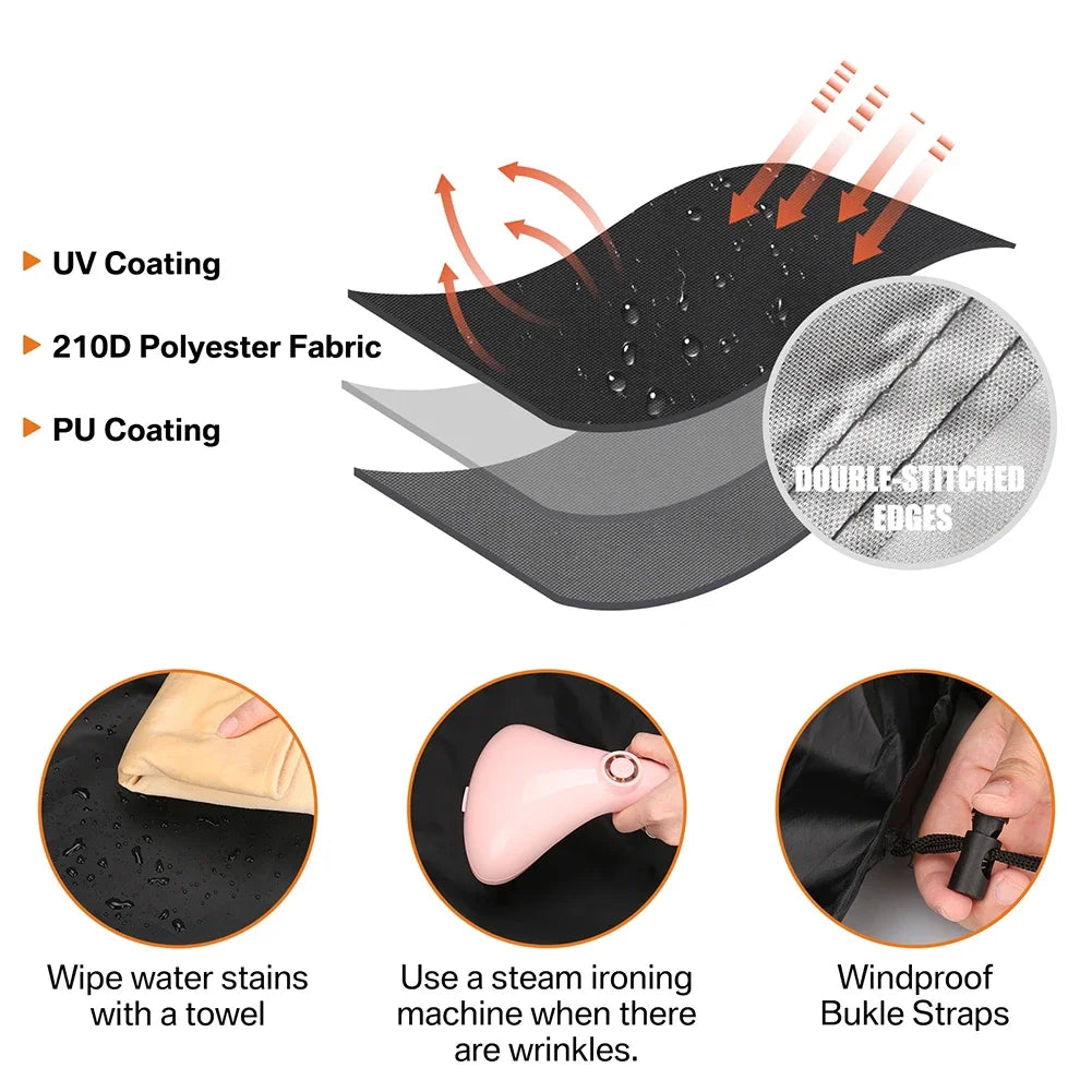 Garden Furniture Cover with Air Vent Waterproof Windproof Anti-UV Heavy Duty Rip Proof 600D Oxford Patio Garden Table Cover Pack