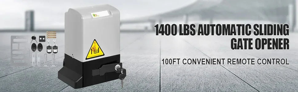 Gate Opener 1300LBS Electric Garage Door Opener Automatic Sliding 2 Keys With 4m Racks Operator for Hotel Factory School