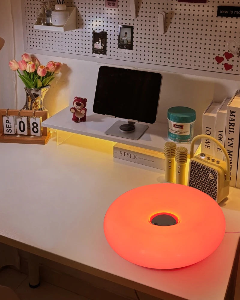 Bauhaus donut table lamp USB plug bedroom bedside decorative light living room dining room ambient light（Not glass）
