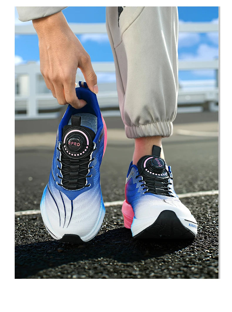 Tenis Running Maratón Placa de Carbono | Transpirable | Malla Ligera | Hombre y Mujer | Antideslizante