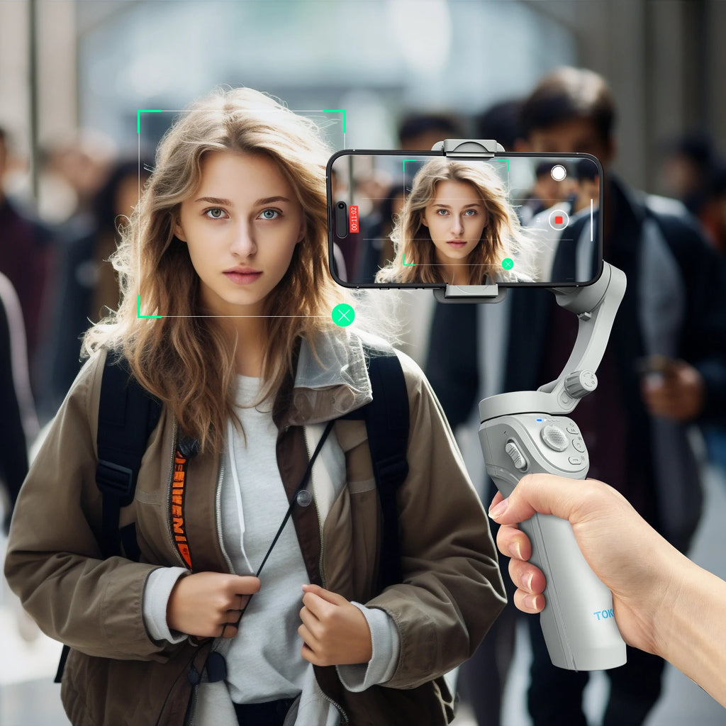 M01 3-Axis Smart Gimbal Handheld Stabilizer Selfie Tripod with Fill Light for Smartphone Anti Shake Foldable for Xiaomi iPhone - Firu Total Sales