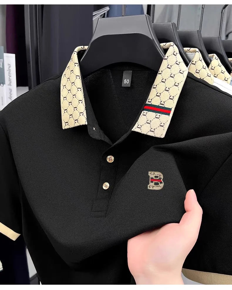 Polo Shirt Lujo Letra B Bordada | Manga Corta | Moda Verano para Hombre 👔