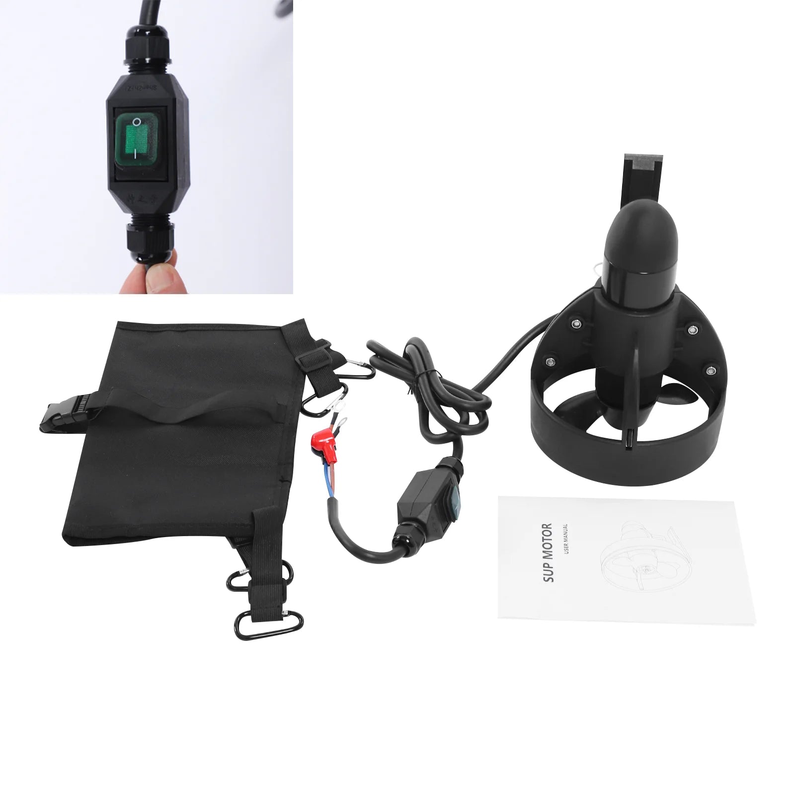440lbs Thrust Electric Motor, 12v 288w Underwater Thruster with Propeller and Storage Bag for SUP and Paddle Board
