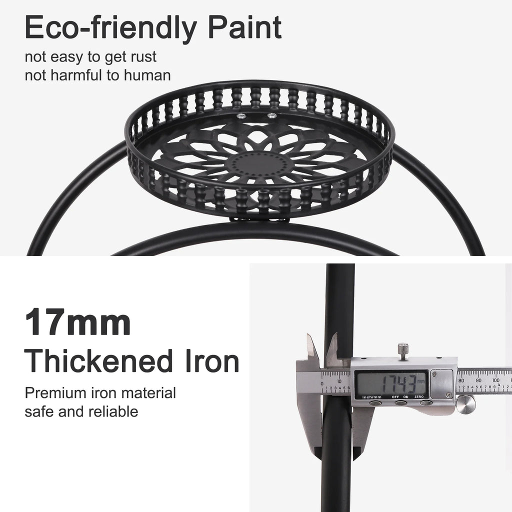 4 Layer 6 Pots Flower Holder Plant Stand Shelf 4-Wheel Free Moving Dispaly Shelf Rack Balcony