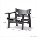 Nordic Solid Wood Living Room Chair Spanish Designer Saddle Leather Hunting Chair Living Room Furniture Balcony Leisure Chairs
