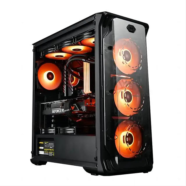RGB Desktop PC Computer, AMD Ryzen 5 3400G up to 4.2GHz, 16G DDR4, 512G SSD, WiFi 6 & BT 5.2, RGB Fan x6, RGB Keyboard
