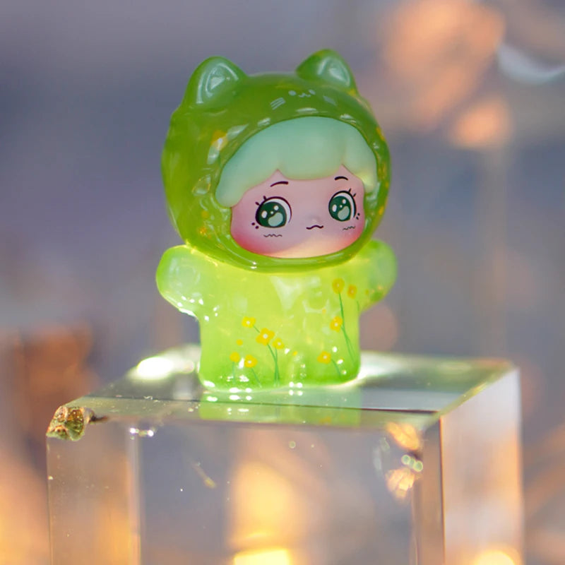 New Trendy Pop Pop Baobao Spring Travelogue Transparent Cute Granules Fully Transparent Mini Blind Box Blind Bag Desktop Ornamen
