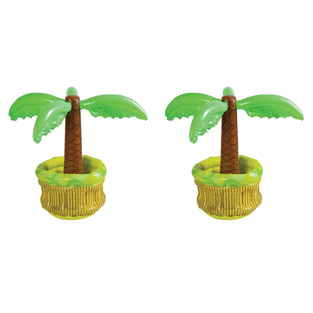 1/2PCS Inflatable Palm Tree Ice Bucket Bear Cooler Drink Holder Hawaiian Birthday Decoration Summer Beach Pool Party Accessories