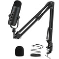 Micrófono USB Condensador Cardioide HAOMUREN | Kit con Brazo | Podcast, Streaming y YouTube - Firu Total Sales