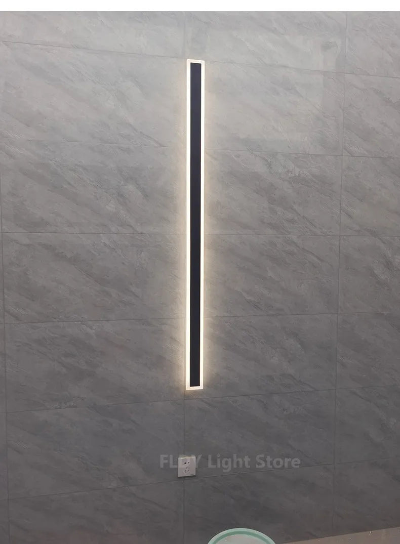 Modern Waterproof outdoor Long Strip LED wall lamps IP65 Aluminum Wall Light Garden porch Sconce Lights 110V 220V wall washer