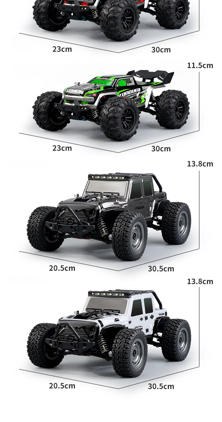 16103 Fast Rc Cars 50km/h 1/16 Off Road 4WD with LED Headlights,2.4G Waterproof Remote Control Monster Truck for Adults and Kids